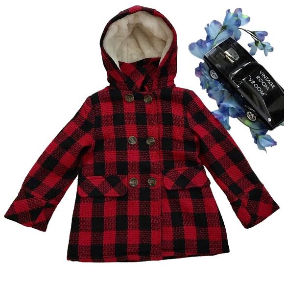 Urban Republic NWT Checkered Pea Coat Girls M (5/6) - Picture 2 of 13